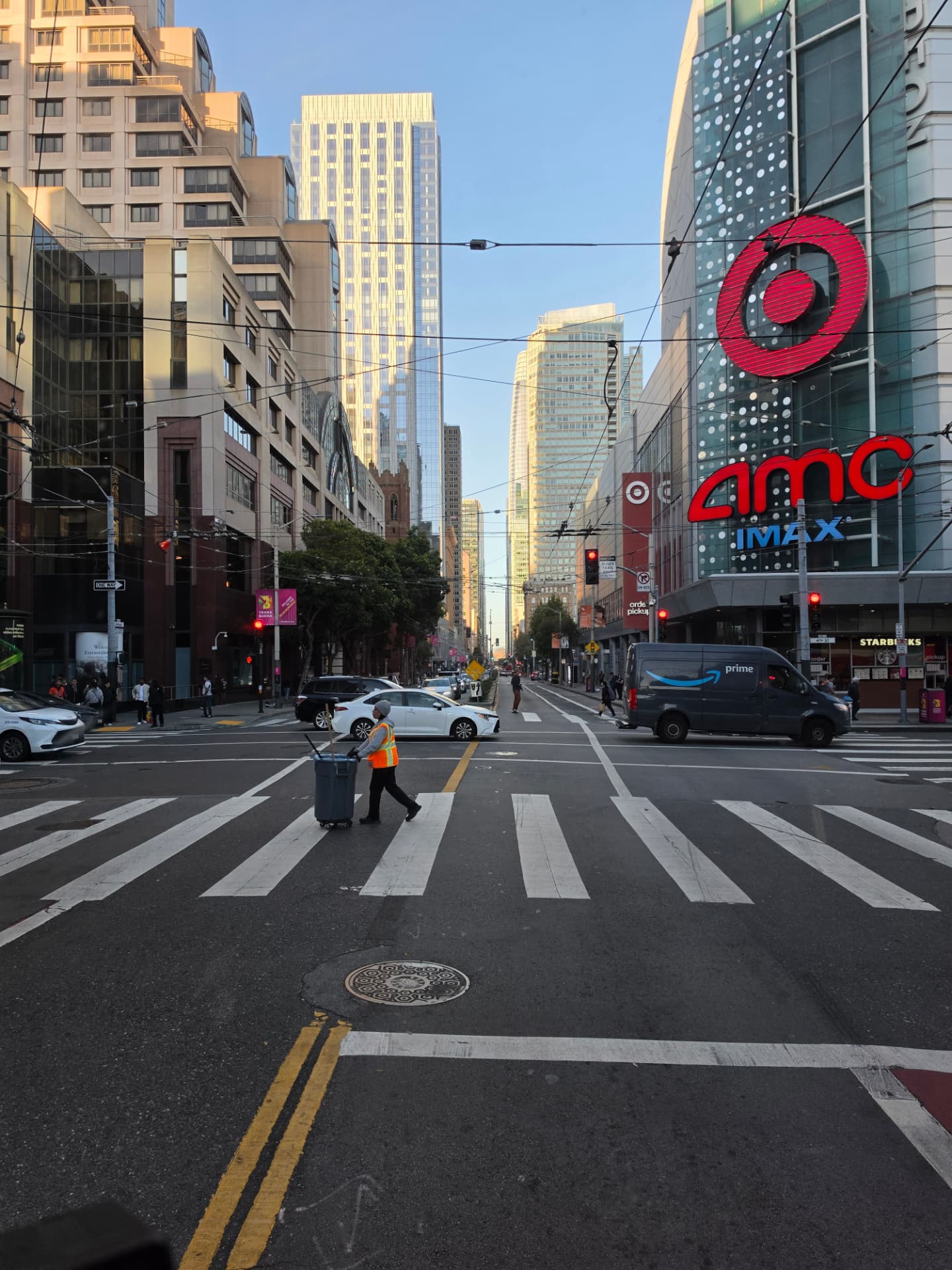 Downtown San Francisco event district near Yerba Buena and Mission Street for charter bus passenger drop-off planning