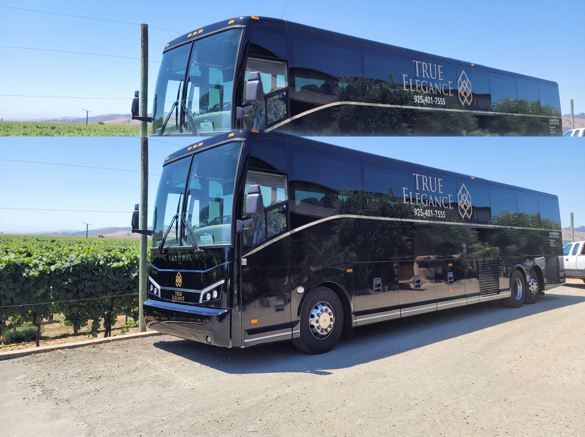 56-passenger charter bus and shuttle bus available for Fremont, California group charters